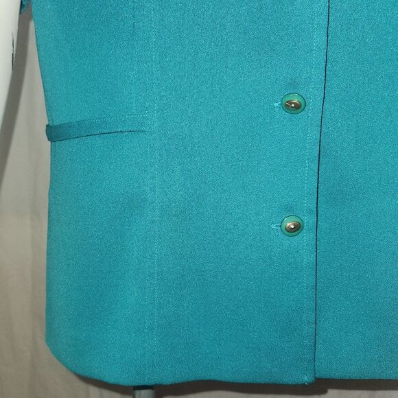 CHADWICKS Teal Green Short Sleeve Overblouse Vintage Womens Size 12 - Picture 3 of 8